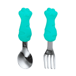 Cubiertos de Silicona Gato Verde