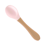 Cuchara de Silicona y Bambú rosado