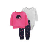 Conjunto de 3 Piezas Manga larga Rosado