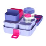 Lonchera Modular Thermos Lila para Niñas: Organizador Escolar Libre de BPA