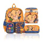 Pack de Mochila Premium El Rey León: Mochila de Espalda Simba, Lonchera y Cartuchera