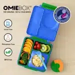 OmieBox Lonchera Térmica Bento para Niños - Azul / Verde - Imagen 2