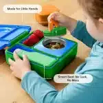 OmieBox Lonchera Térmica Bento para Niños - Azul / Verde - Imagen 6
