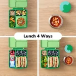 OmieBox Lonchera Térmica Bento para Niños - Limón / Verde - Imagen 4