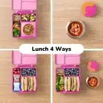 OmieBox Lonchera Térmica Bento para Niños - Rosado/Fucsia - Imagen 4