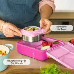OmieBox Lonchera Térmica Bento para Niños - Rosado/Fucsia - Imagen 5