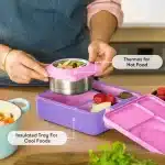 OmieBox Lonchera Térmica Bento para Niños - Rosado / Morado - Imagen 5