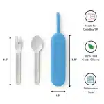 OmieBox UP Pod Set de Cubiertos de Acero Inoxidable - Celeste - Imagen 7