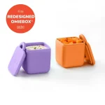 OmieDip Set de 2 Contenedores para Salsas y Cremas - Morado/Anaranjado