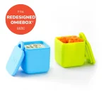 OmieDip Set de 2 Contenedores para Salsas y Snacks - Celeste/Verde