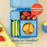 OmieDip Set de 2 Contenedores para Salsas y Snacks - Celeste/Verde - Imagen 2