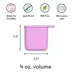 OmieDip Set de 2 Contenedores para Salsas y Snacks - Rosado/Turquesa - Imagen 6