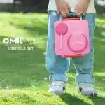 OmiePod Set de Cubiertos con Estuche de Silicona - Fucsia/Rosado - Imagen 2