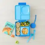 OmiePod Set de Cubiertos con Estuche de Silicona - Azul/Celeste - Imagen 3