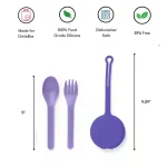 OmiePod Set de Cubiertos con Estuche de Silicona - Morado - Imagen 6