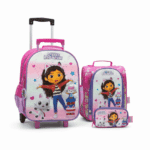Pack Escolar Premium Gabby's Dollhouse: Mochila con Ruedas, Lonchera y Cartuchera