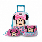 Pack Escolar Premium Minnie Mouse: Mochila con Ruedas, Lonchera y Cartuchera