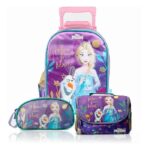 Pack Escolar Premium Frozen Elsa y Olaf: Mochila con Ruedas, Lonchera y Cartuchera
