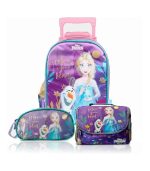 Pack Escolar Premium Frozen Elsa y Olaf: Mochila con Ruedas, Lonchera y Cartuchera