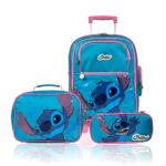 Pack de Maleta Premium Stitch: Maleta de Ruedas, Lonchera y Cartuchera