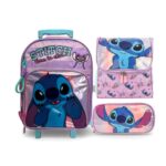 Pack de Maleta Escolar Stitch Tornasolada: Kit Premium 3 en 1 con Brillo Iridiscente