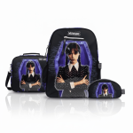 Pack de Mochila Premium Merlina Addams: Mochila Escolar, Lonchera y Cartuchera