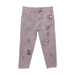 PANTALON JEAN CON DISEÑO DE SNOOPY GUINDO Y MALVA - Imagen 2