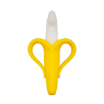 Mordedor cepillo de Silicona Platanito con Sujetador amarillo