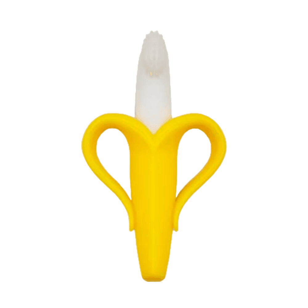 platanito-amarillo-1.png Mordedor cepillo de Silicona Platanito con Sujetador amarillo - Imagen 1