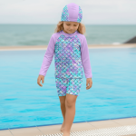 Ropa de Baño de Sirena para Niñas: Conjunto Premium con Protección UV50+ y Gorro