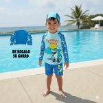 Ropa de Baño Tralaleros 2 Piezas con Protección UV50+ - Incluye Gorro