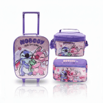 Pack de Maleta Premium Stitch Morado: Set Escolar 3 en 1 "Time to Chill"