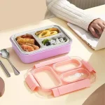 Taper bento de acero inoxidable 3 divisiones para niños - Imagen 3