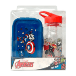taper hermético y botella Avengers