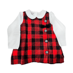 Vestido Rojo a Cuadros con Blusa - Imagen 2