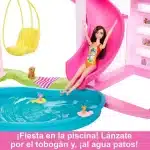 Casa de los Sueños Barbie de 3 Pisos con Piscina y Tobogán - Imagen 12