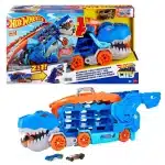 Pista Hot Wheels Remolque Tiburón T-Rex con Lanzador y Come Autos
