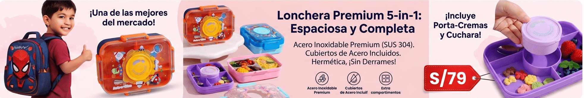 lonchera de acero para niños