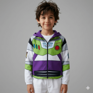 Casaca Cortaviento Buzz Lightyear impermeable para niño con diseño inspirado en Toy Story y forro micropolar.